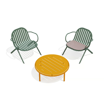 MELIK - Round powder coated steel coffee table by BABEL D - view 3